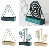 Maxbell Wrought Iron Mosquito Coil Holder Incense Holders for Living Room Garden Triangle Green