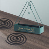 Maxbell Wrought Iron Mosquito Coil Holder Incense Holders for Living Room Garden Triangle Green