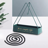 Maxbell Wrought Iron Mosquito Coil Holder Incense Holders for Living Room Garden Triangle Green