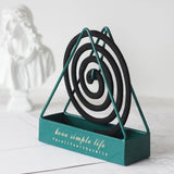 Maxbell Wrought Iron Mosquito Coil Holder Incense Holders for Living Room Garden Triangle Green