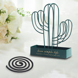 Maxbell Wrought Iron Mosquito Coil Holder Incense Holders for Living Room Garden Cactus Green
