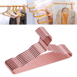 Maxbell 10Pcs Strong Metal Wire Hangers Drying Rack Wardrobe Organizer for Closet Rose Golden