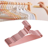 Maxbell 10Pcs Strong Metal Wire Hangers Drying Rack Wardrobe Organizer for Closet Rose Golden