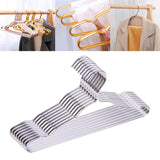 Maxbell 10Pcs Strong Metal Wire Hangers Drying Rack Wardrobe Organizer for Closet Silver