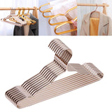 Maxbell 10Pcs Strong Metal Wire Hangers Drying Rack Wardrobe Organizer for Closet Amber Gold