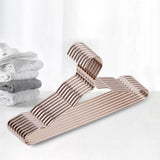 Maxbell 10Pcs Strong Metal Wire Hangers Drying Rack Wardrobe Organizer for Closet Amber Gold