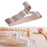 Maxbell 10Pcs Strong Metal Wire Hangers Drying Rack Wardrobe Organizer for Closet Amber Gold