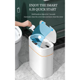 Maxbell 16L Intelligent Garbage Bin with Lid Large Capacity for Home Study Office white charging