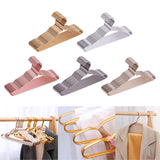 Maxbell 10Pcs Strong Metal Wire Hangers Drying Rack Wardrobe Organizer for Closet Golden