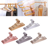 Maxbell 10Pcs Strong Metal Wire Hangers Drying Rack Wardrobe Organizer for Closet Golden