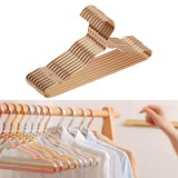 Maxbell 10Pcs Strong Metal Wire Hangers Drying Rack Wardrobe Organizer for Closet Golden