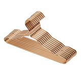 Maxbell 10Pcs Strong Metal Wire Hangers Drying Rack Wardrobe Organizer for Closet Golden