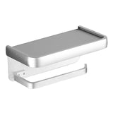 Maxbell Toilet Paper Holder with Shelf Wall Hanging Punch Free Adhesive for Bathroom silver