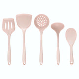 Maxbell 5Pcs Silicone Kitchenware Kitchen Cooking Utensils Cookware Kit  Pink