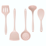 Maxbell 5Pcs Silicone Kitchenware Kitchen Cooking Utensils Cookware Kit  Pink