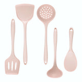 Maxbell 5Pcs Silicone Kitchenware Kitchen Cooking Utensils Cookware Kit  Pink