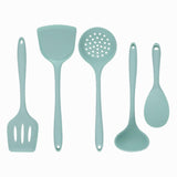 Maxbell 5Pcs Silicone Kitchenware Kitchen Cooking Utensils Cookware Kit  Light Green