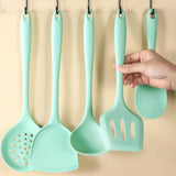 Maxbell 5Pcs Silicone Kitchenware Kitchen Cooking Utensils Cookware Kit  Light Green