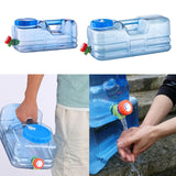 Maxbell Water Container w/ Faucet Carrier Bottle Camping Driving Hiking Emergency 5.5L 35x18.5x15cm