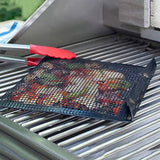 Maxbell 3Pcs BBQ Grilling Bags Mesh Pouch Charcoal Barbecue Grill Bag Garden Black