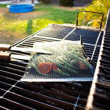 Maxbell 3Pcs BBQ Grilling Bags Mesh Pouch Charcoal Barbecue Grill Bag Garden Black