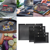 Maxbell 3Pcs BBQ Grilling Bags Mesh Pouch Charcoal Barbecue Grill Bag Garden Black