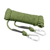 Maxbell Static 8 mm Climbing Rope Fire Escape with 2 Carabiners Green  30 meters