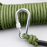 Maxbell Static 8 mm Climbing Rope Fire Escape with 2 Carabiners Green  30 meters