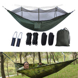 Maxbell Portable Outdoor Camping Net Nylon Hammock Hanging Bed Sleeping Army green