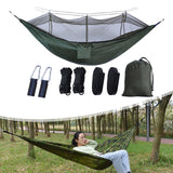 Maxbell Portable Outdoor Camping Net Nylon Hammock Hanging Bed Sleeping Army green