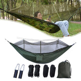 Maxbell Portable Outdoor Camping Net Nylon Hammock Hanging Bed Sleeping Army green