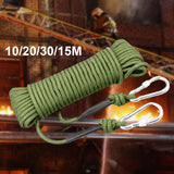 Maxbell Static 8 mm Climbing Rope Fire Escape with 2 Carabiners Green  10 meters