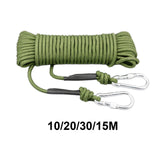 Maxbell Static 8 mm Climbing Rope Fire Escape with 2 Carabiners Green  10 meters