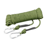 Maxbell Static 8 mm Climbing Rope Fire Escape with 2 Carabiners Green  10 meters