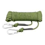 Maxbell Static 8 mm Climbing Rope Fire Escape with 2 Carabiners Green  10 meters