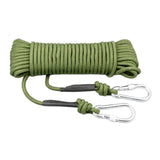 Maxbell Static 8 mm Climbing Rope Fire Escape with 2 Carabiners Green  10 meters