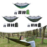 Maxbell Portable Outdoor Camping Net Nylon Hammock Hanging Bed Sleeping dark green