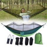 Maxbell Portable Outdoor Camping Net Nylon Hammock Hanging Bed Sleeping dark green