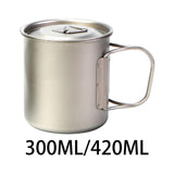 Maxbell Titanium Water Cup Tableware Camping Tea Coffee Mug for Backpacking 300ML