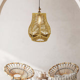 Maxbell Pendant Lamp Shade Rattan Decoration Ceiling Light Shade for Restaurant C