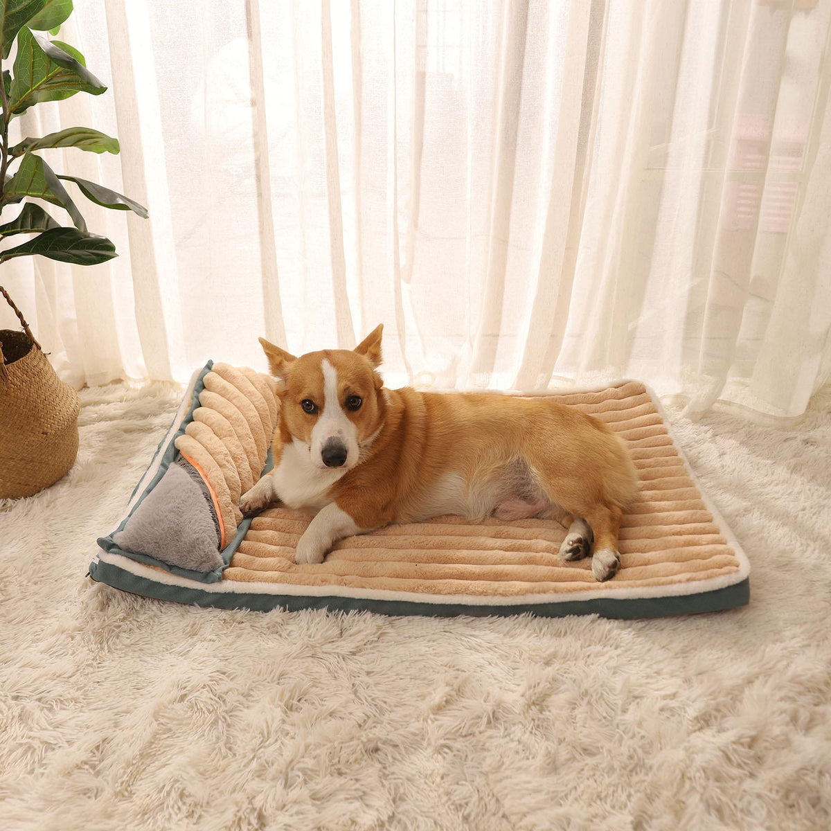 Maxbell Pet Bed Mat Dog Cat Sleep Pad Cushion Mattress Coffee 97x66x4.5cm