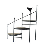 Maxbell 3 Tier Stair Style Metal Plant Stand for Indoor Living Room Corner  Black