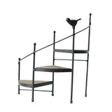 Maxbell 3 Tier Stair Style Metal Plant Stand for Indoor Living Room Corner  Black