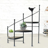 Maxbell 3 Tier Stair Style Metal Plant Stand for Indoor Living Room Corner  Black