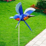 Maxbell Hummingbird Wind Spinner Garden Stake Resin for Landscape Patio Decoration