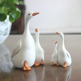 Maxbell Resin Statue Sculpture Mother & Baby Duck Home Desktop Decoration Gift