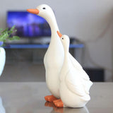 Maxbell Resin Statue Sculpture Mother & Baby Duck Home Desktop Decoration Gift