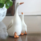 Maxbell Resin Statue Sculpture Mother & Baby Duck Home Desktop Decoration Gift