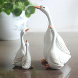 Maxbell Resin Statue Sculpture Mother & Baby Duck Home Desktop Decoration Gift