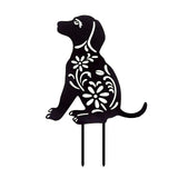 Maxbell Black Dog Shaped Decor Figure Acrylic Garden Stake for Backyard Lawn Home